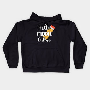 Online Hello Grade Virtual Back to School 2020 - Hello Middle School Online Kids Hoodie